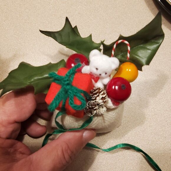 Christmas sack ornament pair vintage - Picture 5 of 7